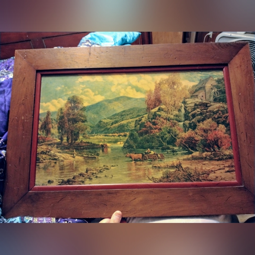 Vintage Andrew Melrose Picture Crossing the River